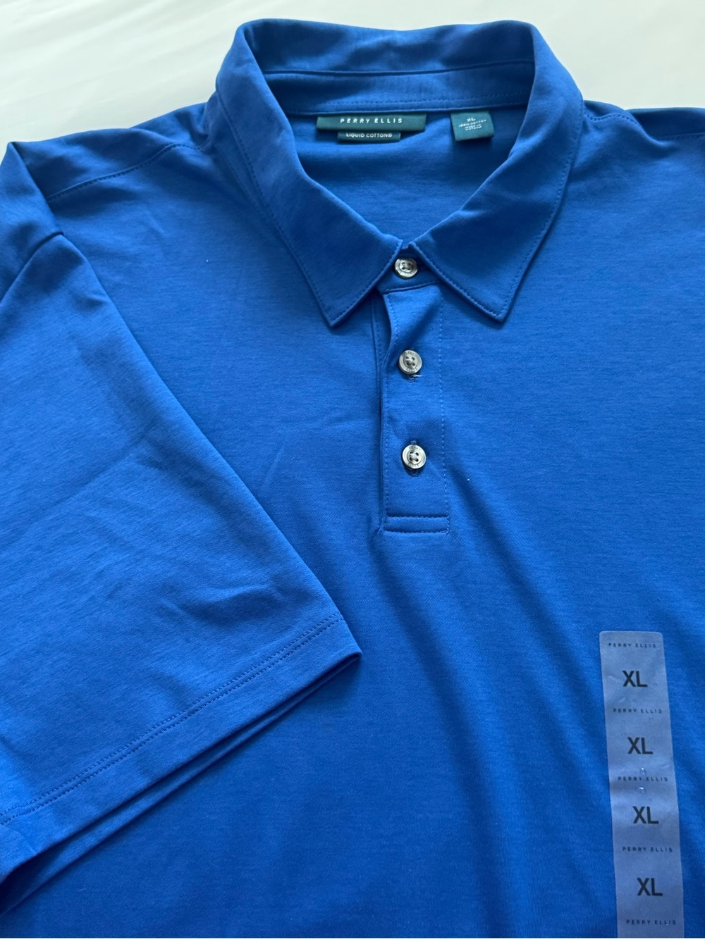 Perry Ellis Bright Blue Short-Sleeve Polo